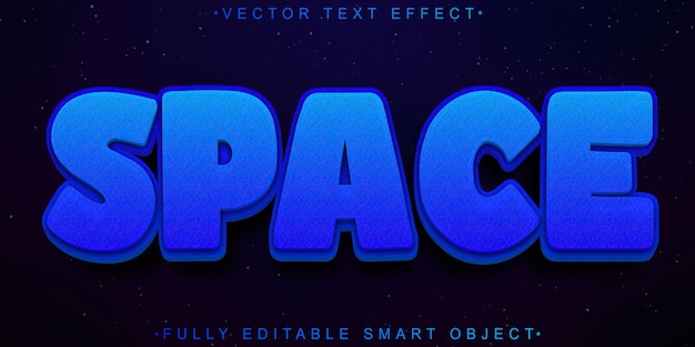 Plik wektorowy blue cartoon space vector w pełni edytowalny efekt tekstu inteligentnego obiektu