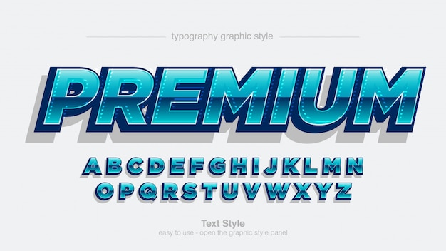 Blue Futuristic Blue Glossy Chrome Artistic Font