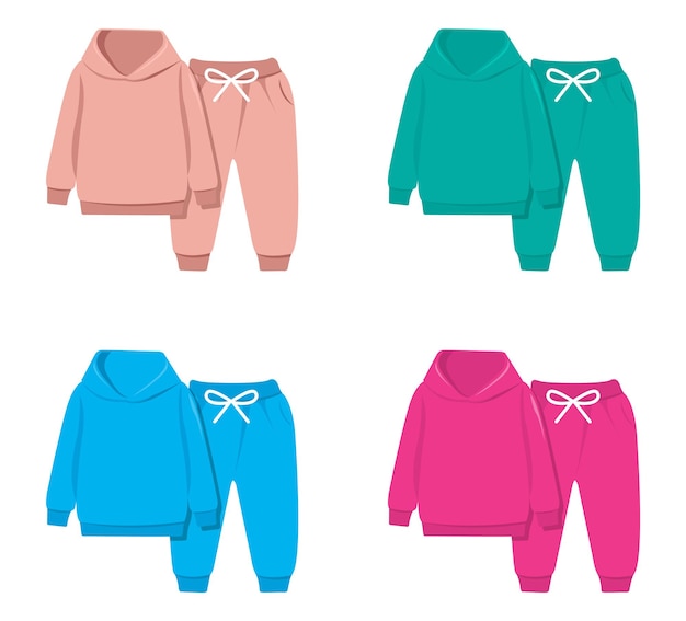 Bluza z kapturem i jogger, wektory zestawu dresowego. noś bluzę dresową i jogger dres wektor.