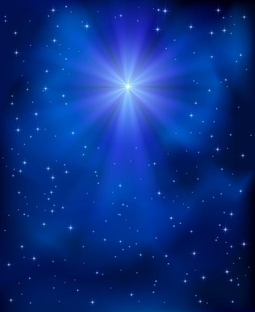 Plik wektorowy błyszcząca gwiazda bożonarodzeniowa na ilustracji nocnego nieba