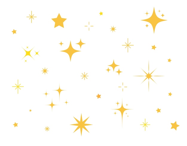 Plik wektorowy błyszczy gwiazdki na białym tle zestaw migoczących gwiazd efekt świetlny gwiazd