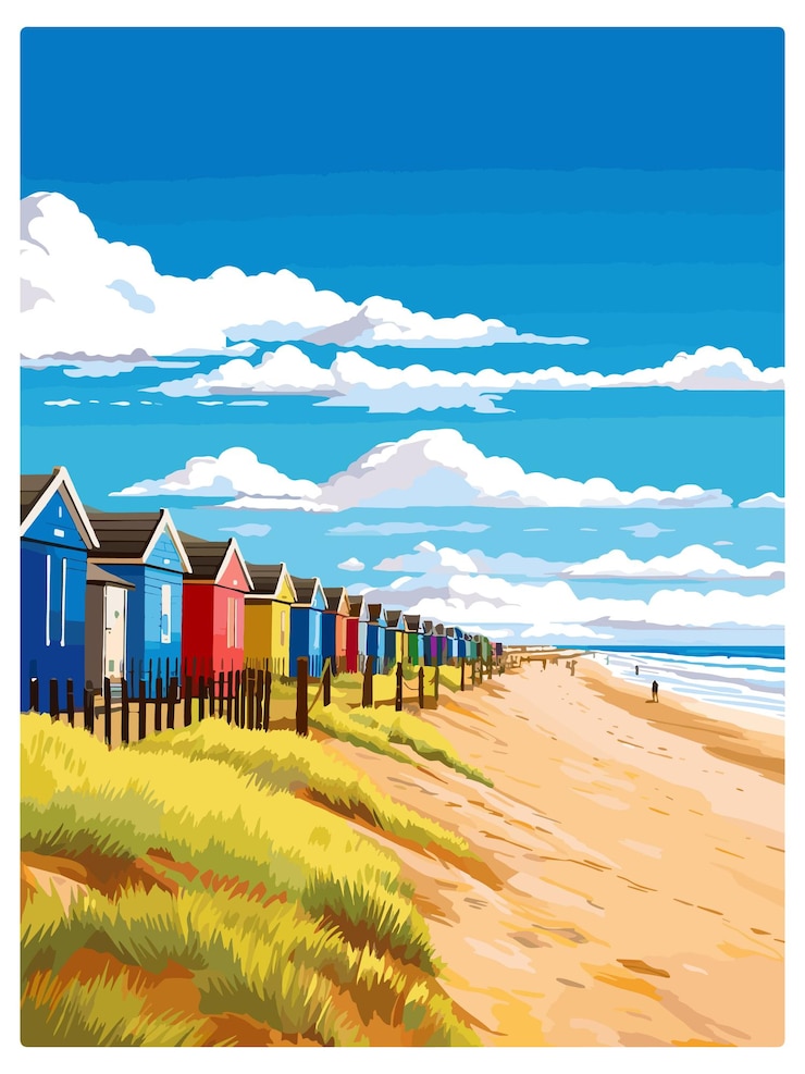 Wektor blyth england vintage travel poster souvenir postcard portret malarstwo ilustracja wpa