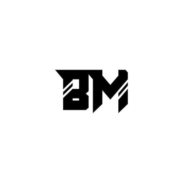 Bm Monogram Logo Design List Tekst Nazwa Symbol Monochromatyczne Logotyp Alfabet Znak Proste Logo