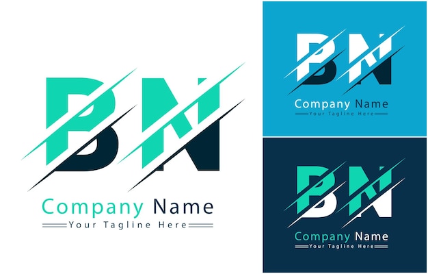 Bn Letter Logo Design Concept Vector Logo Ilustracja