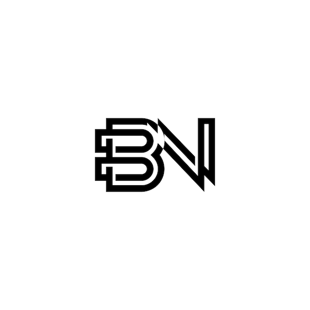 Plik wektorowy bn monogram logo design list tekst nazwa symbol monochromatyczne logotyp alfabet znak proste logo