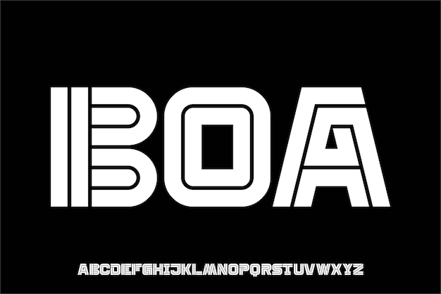 Boa Font Bold Nowoczesna Geometryczna Czcionka