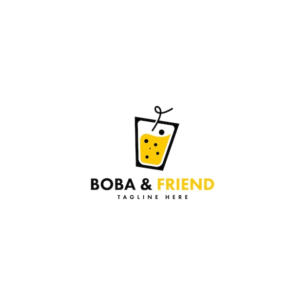 Boba Drink Logo Szablon Wektor