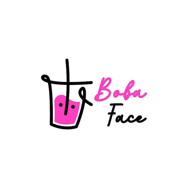 Plik wektorowy boba drink logo szablon wektor