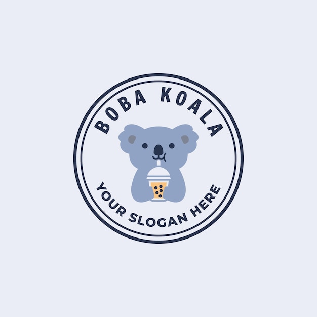 Plik wektorowy boba koala miś logo