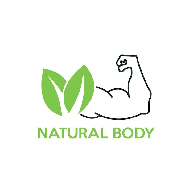 Plik wektorowy body builder natural logo szablon premium wektor