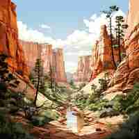 Plik wektorowy bohemian vector bryce canyon wall street na białym tle