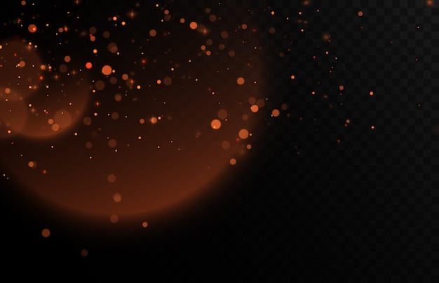 Bokeh świecące tło błyszczącego pyłu złoty światły tło pyłu z efektem światła bokeh