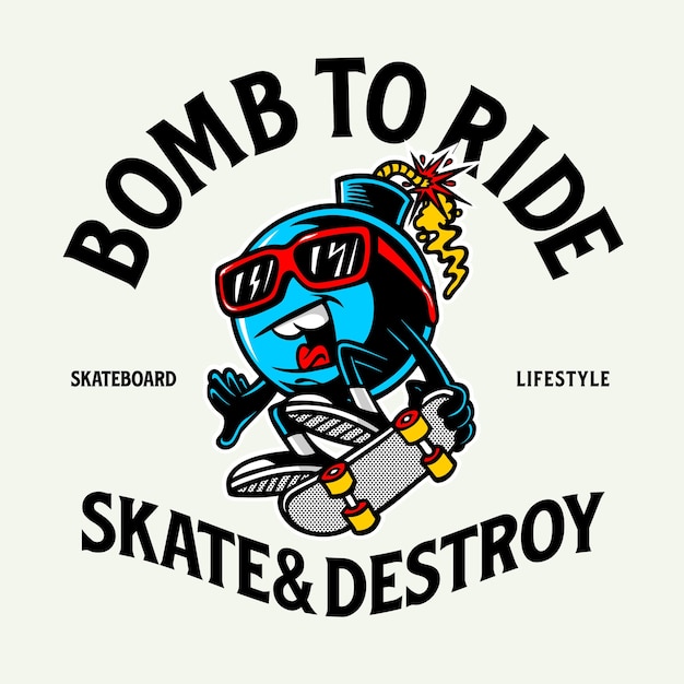 Plik wektorowy bomb skate graficzny ilustracja