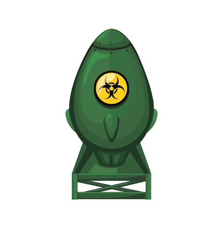 Wektor bomba atomowa broń wojskowa symbol ilustracja kreskówka wektor