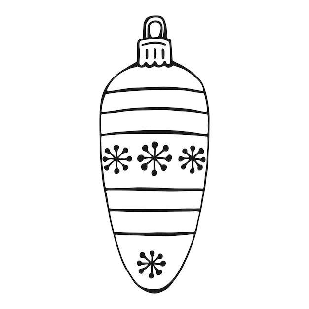 Bombka świąteczna Ręcznie rysowane ilustracji wektorowych
