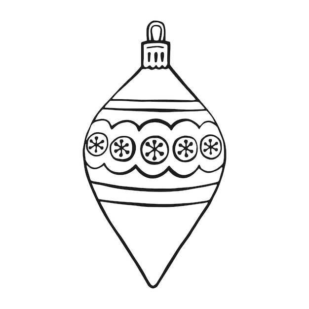 Bombki choinkowe Ozdoba pojedyncze elementy Ręcznie rysowane ilustracji wektorowych