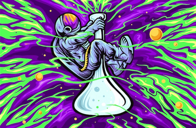 Bong Ripper Astronauta Tło Tekstury Przestrzeni Ilustracje