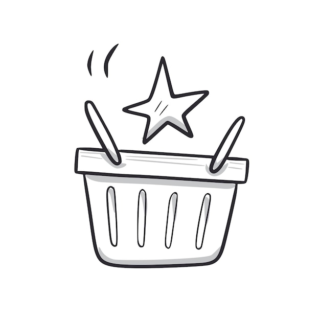 Plik wektorowy bonus nagrody pudełko zakupów ikona doodle torebka zakupów ręcznie narysowany szkic styl ikona program lojalnościowy