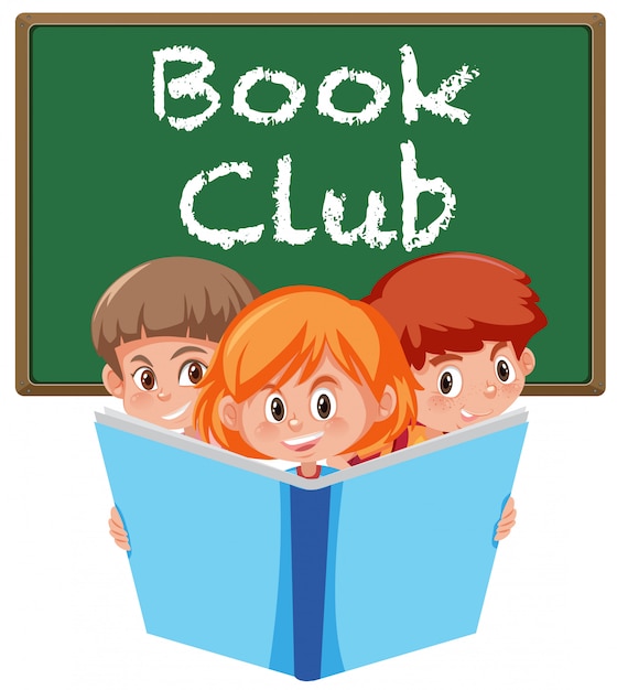 Plik wektorowy book club banner na białym tle