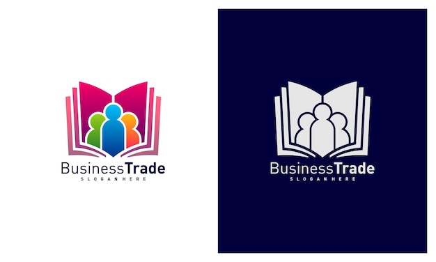 Book People logo design vector Kolorowe People logo szablon projektu Ikona symbol