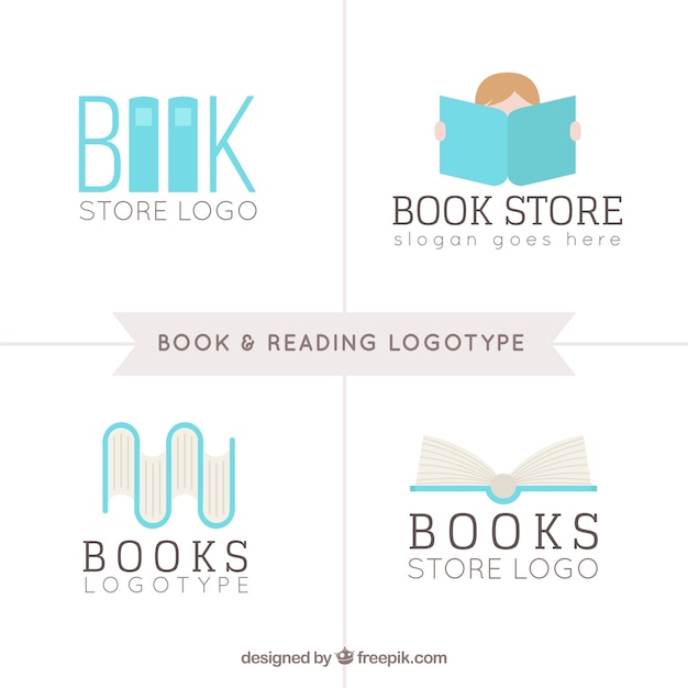 Plik wektorowy book store kolekcja logo