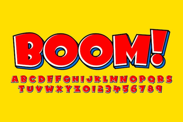 Plik wektorowy boom 3d styl czcionki alfabet wektor projektu