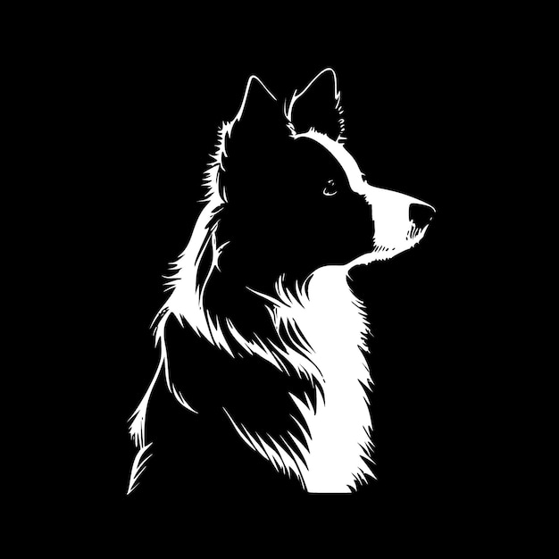 Border Collie Minimalistyczna I Prosta Sylwetka Wektor Ilustracja