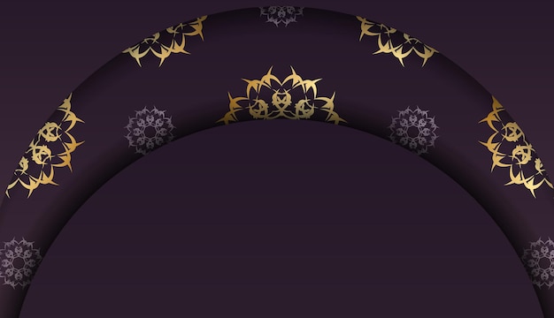 Bordowy Baner Ze Złotymi Ornamentami I Miejscem Na Logo