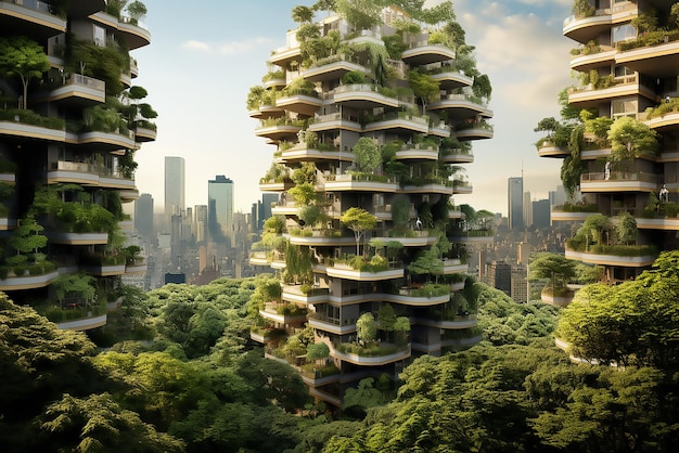 Bosco Vertical nowoczesne i ekologiczne drapacze chmur z wieloma drzewami na każdym balkonie