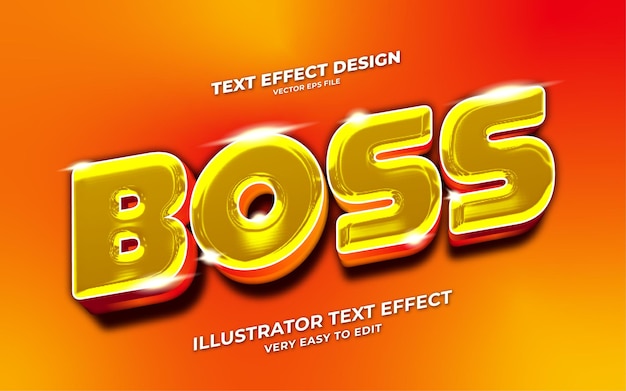 boss 3d edytowalny efekt tekstowy