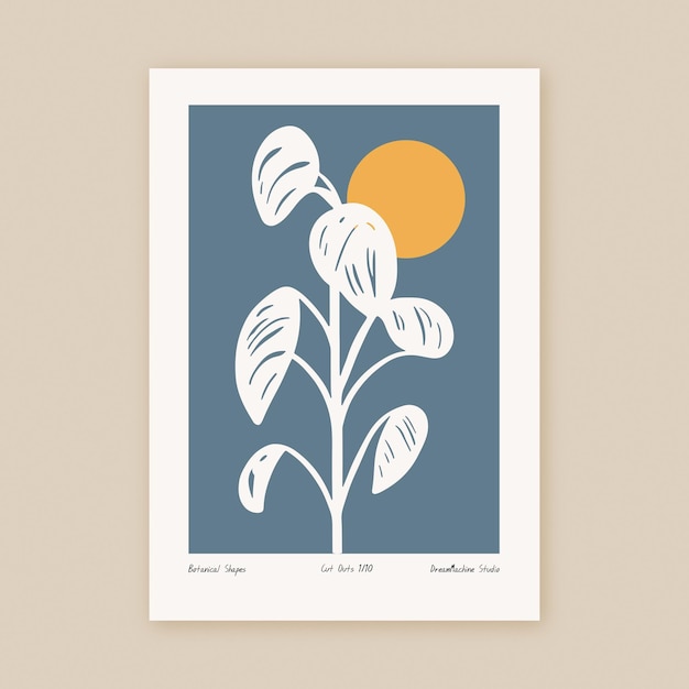 Botaniczne kształty Styl Matisse'a inspirowany Boho Art Print do druku