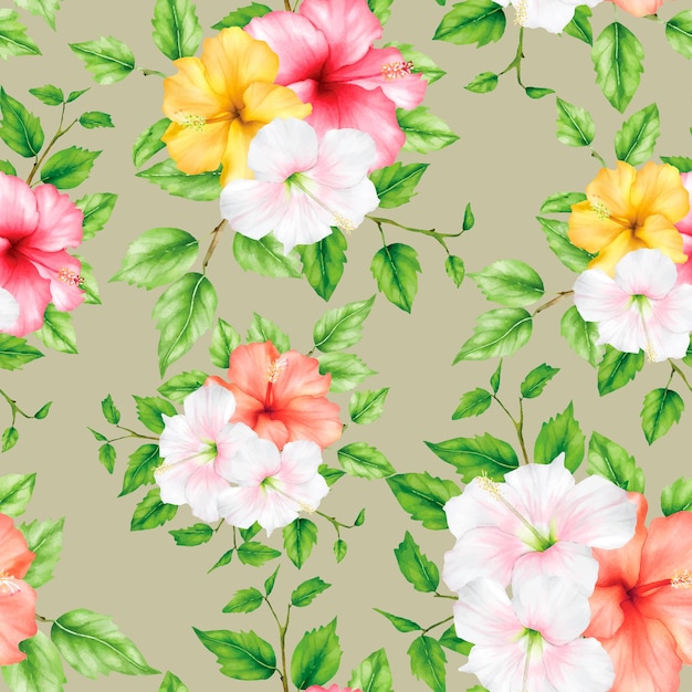 Botaniczny kwiatowy i zielony wzór bezszwowego wzoru