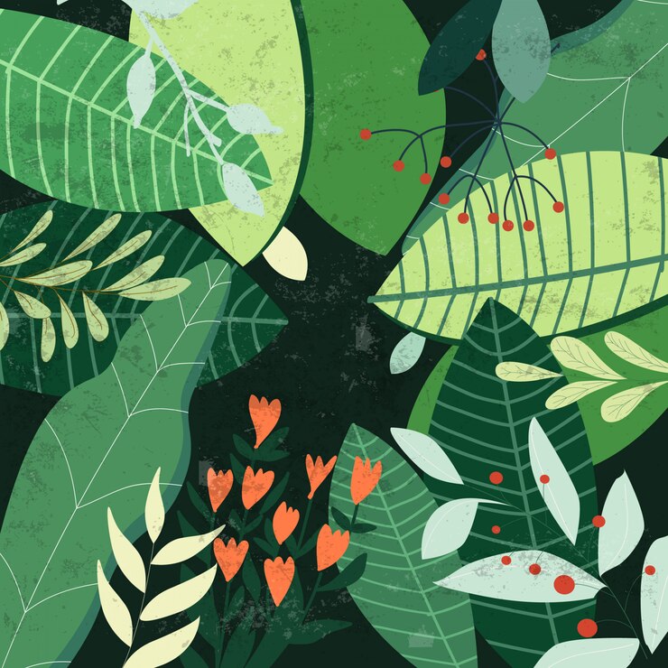 Botaniczny tropikalny zielony urlop wzór