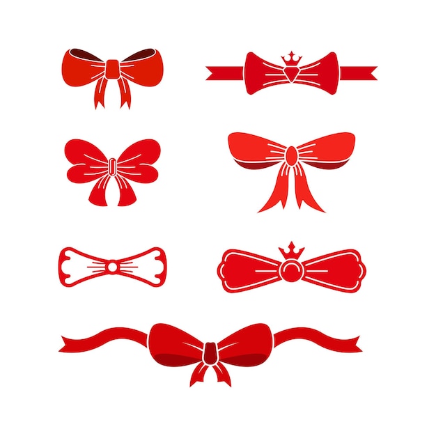 Bow Style Vector Ikona Ilustracja Projektu Szablon