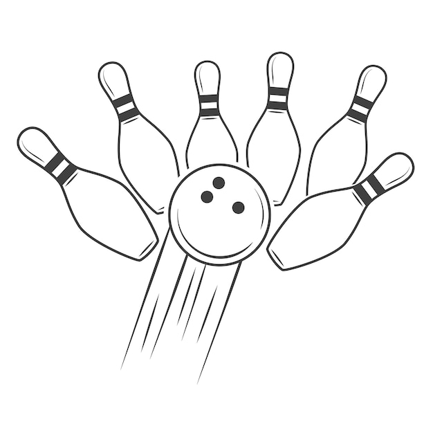 Plik wektorowy bowling vector zarys kręgle vector ilustracja bowling kręgle vector line art outline