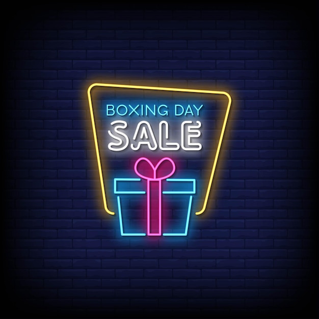 Boxing Day Sale Neon Signs Style Text  