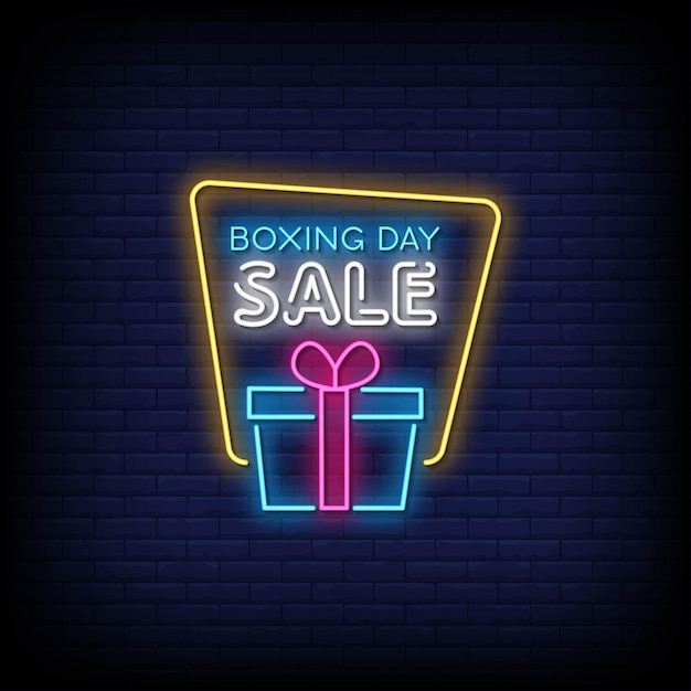 Plik wektorowy boxing day sale neon signs style text