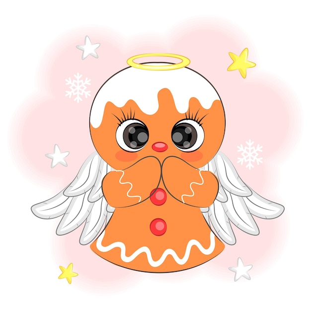 Plik wektorowy boże narodzenie anioł cookie ilustracja wektorowa