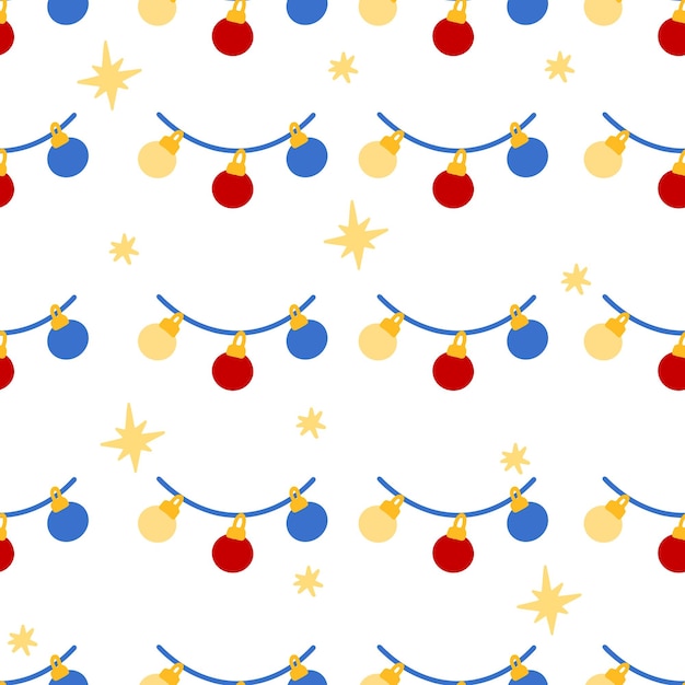 Boże Narodzenie bez szwu wzór Nowy rok tło wektor ilustracja do pakowania tekstyliów papierowych