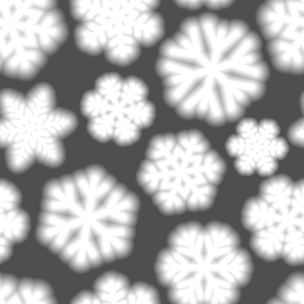 Boże Narodzenie Bezszwowe Wzór Duże Rozmyte Płatki śniegu Białe Na Szarym Tle