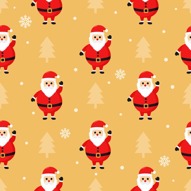 Boże Narodzenie bezszwowe wzór z santa na białym tle na krem