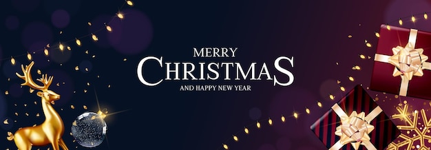 Boże Narodzenie Holiday Party tło szczęśliwego nowego roku i Wesołych Świąt plakat szablon ilustracji wektorowych
