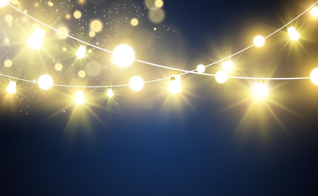 Boże Narodzenie jasne piękne elementy projektu świateł Świecące światła do projektowania kart okolicznościowych Xmas