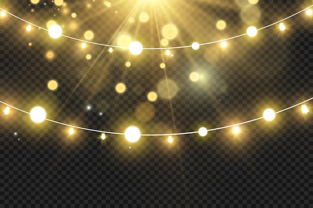 Boże Narodzenie jasne, piękne światła, elementy projektu. Świecące światła do projektowania Xmas