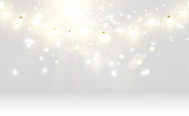 Boże Narodzenie jasne, piękne światła, elementy projektu. Świecące światła do projektowania Xmas