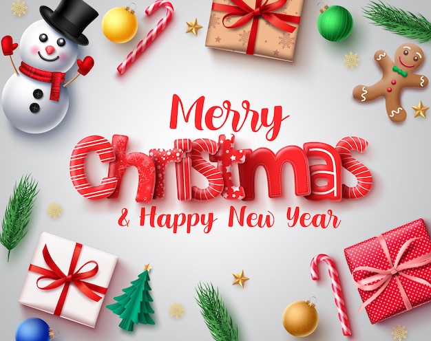 Boże Narodzenie koncepcja projektu wektor Wesołych świąt sezon świąteczny kartkę z życzeniami z elementami 3d xmas