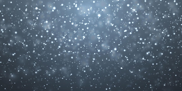 Boże Narodzenie śnieg. Spadające Płatki śniegu Na Ciemnym Niebieskim Tle. Opady śniegu. Ilustracja Wektorowa.