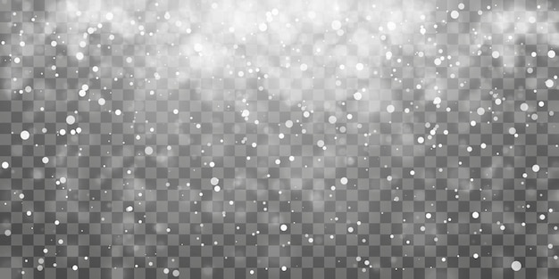 Boże Narodzenie śnieg. Spadające Płatki śniegu Na Przezroczystym Tle. Opady śniegu. Ilustracja Wektorowa.