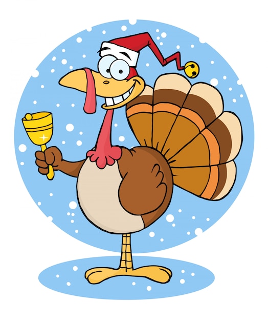 Boże Narodzenie Turcja Cartoon Character Ringing A Bell
