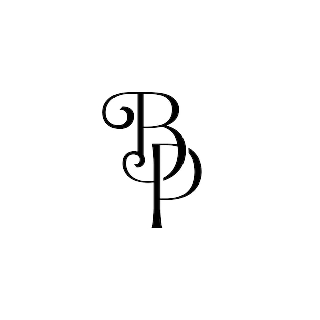 Plik wektorowy bp monogram logo design list tekst nazwa symbol monochromatyczne logotyp alfabet znak proste logo